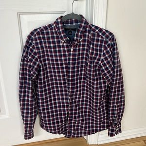Men’s banana republic plaid long sleeve medium